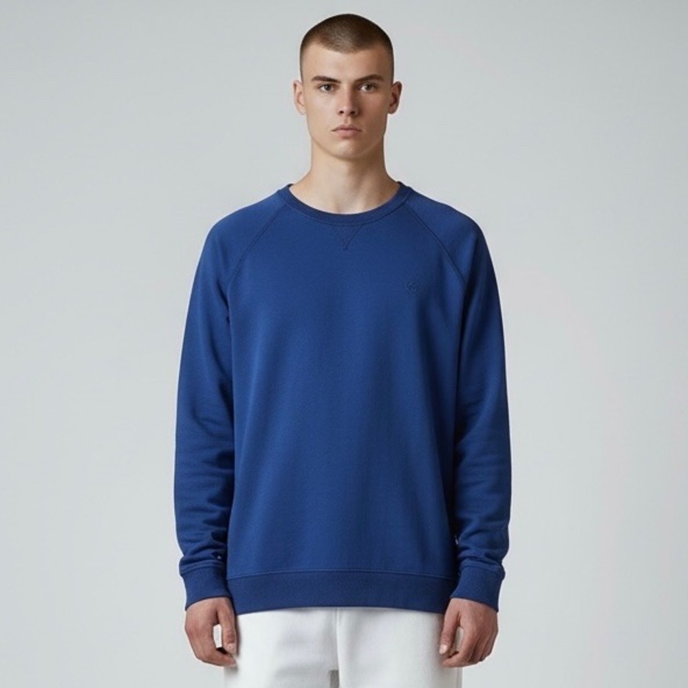 Peter‎ Millar Sweater Men's Large Blue Raglan Crew Neck Pullover Sweatshirt